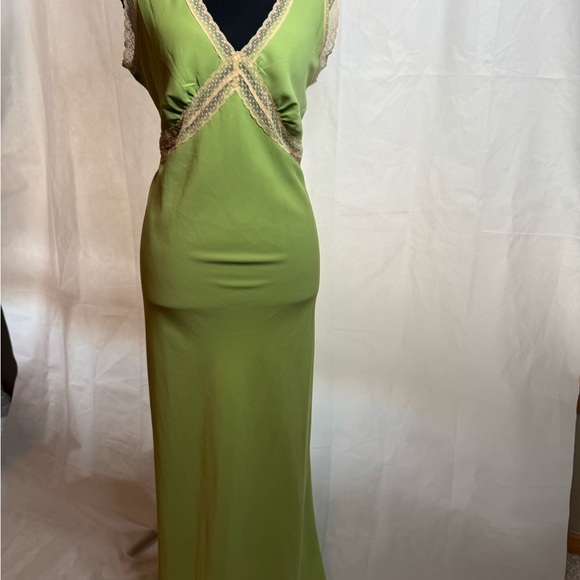 Senllen Dresses & Skirts - Olive Green Lace-Trim Maxi Dress